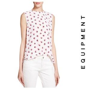 Equipment Silk top strawberry print